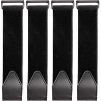 Lntyq Lot de 4 bandes élastiques noires avec boucle inversée, bandes, sangles de bagages, sangles de fixation assorties, convient pour tapis de yoga, tuyaux, bagages