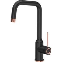 Quadron Natalie Q Line robinet noir mat avec accents cuivrés