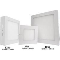 Plafoniera Faretto Led Da Soffitto Muro Parete Quadrata 12W Bianco Caldo 170x170mm