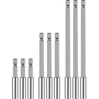 Confezione da 9 punte per cacciavite magnetiche da 1/4", prolunga per punte magnetiche con gambo esagonale, prolunga per punte per cacciavite, supporto per cacciavite da 60/100/150 mm, asta di prolung