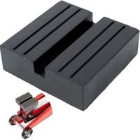 Support Universel en Caoutchouc pour cric, Support 75x75x25 mm avec dcoupe en U, cric antidrapant pour la manuvre des crics, Noir