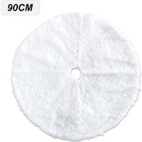 Arbre De Noel En Peluche Jupe Ornements D'Arbre De Vacances Rond Blanche Neige Arbre De Noel Jupe Tapis Couverture De Base Pour Fete Du Nouvel An Decorations Pour La Maison De Vacances, 90Cm - 90Cm