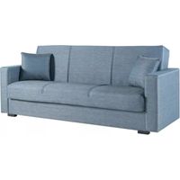 divano letto "afrodite" 3 posti in tessuto grigio-blu 212x80x87 cm
