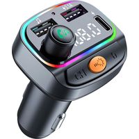 Émetteur FM Bluetooth pour voiture - Adaptateur Bluetooth pour voiture - Sans fil 5.3 - Fonction mains libres - Lecteur MP3