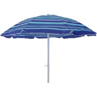 Round Beach Umbrella Ø1,80 cm avec poteau en acier et couvercle à TNT Blue Beach
