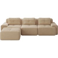 Canapé Cloud Modulsofa Boneless L-shaped Modulaire Corduroy Beige 293.00x177.00x69.00 ZIPSOFA