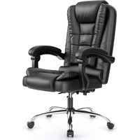 Ergonomic Executive Office Chair PU Leather High Back Computer Desk Chair with Reclining Black