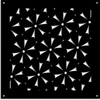 DAISY - Panneau ajouré en PVC - Brise-soleil - Dimension : 73x73 cm - Couleur : noir