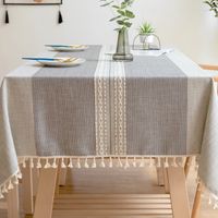 Cotton linen waterproof table cloth burlap kitchen table cloth Dining table cloth Rectangular table cloth