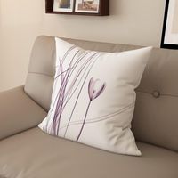 Housse de coussin carrée pour canapé de salon, style minimaliste moderne, imprimée numériquement, motif floral exquis (50 x 50 cm, 03024)