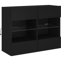 Mobile TV multimediale scaffale per televisione televisione buffet sala da pranzo soggiorno camera da letto a parete con luci a LED 78,5 x 30 x 60,5 cm nero 020027909