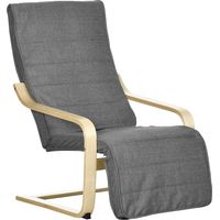 Sillón de Salón con Reposapiés Ajustable Silla Relax Butaca Tapizado en Tela para Oficina Dormitorio 66,5x94x100 cm Gris