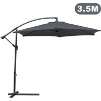 SWANEW Sonnenschirm Ampelschirm Garten Schirm Pavillon 350 cm - Grau
