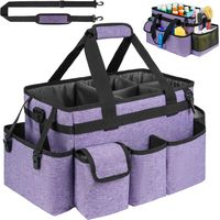 Bolsa de limpieza Cadet,organizador de suministros de limpieza Cadet con asa, correas para el hombro y divisor extraíble,bolsa organizadora de herramientas de limpieza para limpiadores, morado
