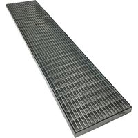 EINSIDE Grille Rectangulaire en Acier Galvanisée Anti-talon avec Cadre – 300 x 1000 mm