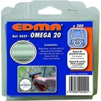 Grapas galvanizadas Omega 20 EDMA - plástico blanco - 200 unidades - 429