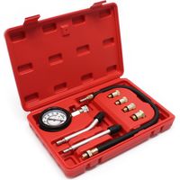 Wiltec Kit 9 pièces de Testeur de compression - 0-21 bars / 0-300 PSI - avec Tuyaux et Adaptateurs - dans un Coffret - pour Moteurs à essence de Voiture Poids lourd Camions Motos