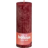 Vela rústica de pilar 190/68 Terciopelo rojo brillante