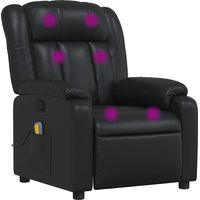 vidaXL Fauteuil de massage inclinable Noir Similicuir