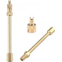 2 extensiones de válvula antirretorno de 14 cm con extractor de núcleo - Extensión de válvula para neumáticos de coche, scooter, camión y bicicleta