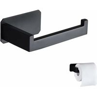Stainless steel toilet paper holder, original wall-mounted toilet paper holder without drilling, black toilet paper holder with 3M adhesive for bathroom decoration, toilet, kitchen accessories