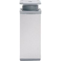 Piede quadro regolabile in plastica L. 40 - H. 100 mm grigio alluminio