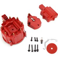 Bouchon de distributeur avec bobine Rotor Rouge Remplacement pour Chevy V8 265 283 307 327 350 383 396 400 402 427 454 472 502 Moteur.