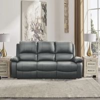 Milan 3 Seater Dark Grey PU Leather recliner Sofa