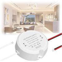 LED Transformateur 12V 36W 3A, IP66 Transformateur LED 12V, 230V转12V Adaptateur à Tension Constante, Transformateur étanche IP66, Rond, pour Ruban LED, Spots, Éclairage Extérieu