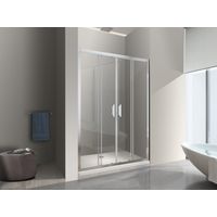 NALA Porte de douche de 6 mm pour installation en niche avec quatre portes et ouverture centrale H.190 - 198-203