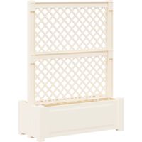 vidaXL Big Planter with Trellis White 99.5 x 43 x 133.5 PP