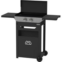 Plancha à gaz Le Marquier Original 260 Duo + Chariot et couvercle sur charnières