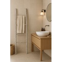 Porte-serviettes échelle en bois moderne salle de bain au sol mur décoratif Porte-serviettes échelle sur pied Porte-objet vase