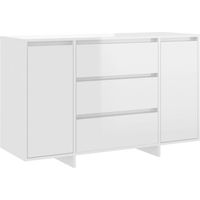 GBLY Sideboard 3 Schubladen Hochglanz-Weiß 120x41x75cm Holzwerkstoff