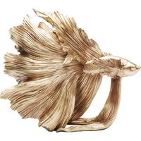 Kare Design figura decorativa Betta Fish, oro, pesce esotico, materiale robusto, fatto a mano, stile asia/lussuoso, decorazione esotica scaffale/tavolo/bagno/console, 37x34x14cm (A/L/P)