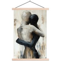 PÓSTER CON MARCO MAGNÉTICO Abstracto - Amor - Blanco y negro - Moderno Decoracion hogar 60x90