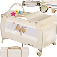 Lit de voyage pour enfants pliable réglable en nylon beige