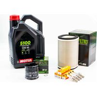 Kit Révision Filtres Bougies pour YAMAHA FJR 1300 AS de 2006 à 2011 - MOTUL 5100 10W40 4L