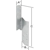 Ancrage de panne Spa 33X250 galvanisé à gauche. CE (Par 20)