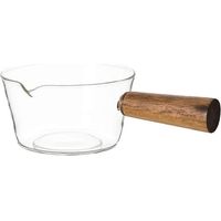 Casserole en verre transparent avec poignée, casserole antiadhésive en verre borosilicate-24X15X6.5cm