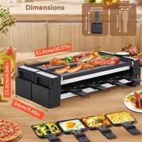 Appareil a Raclette FOHERE, Rotative Appareil Raclette 8 Personnes