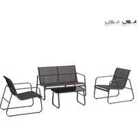Modernes Gartenlounge-Set mit Sofa, 2 Sesseln und Couchtisch Gonzalo YES - Anthrazit