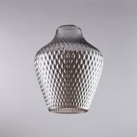 diffusore in vetro soffiato grigio specchiato con decoro in rilievo H.27 - Ø21