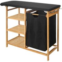 Bügelbrett kipit 1443fl Bambus schwarz Bambustuch