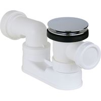 Badewannen-Ablaufgarnitur mit Click-Clack-Ablaufgarnitur aus Chrom, abgesenktem Siphon und integriertem Überlauf CGS SK20+64-B Chrom