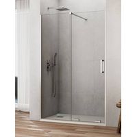 Porte de douche coulissante 1+1 CIRENE (KENNA) 175 cm Profil Chrome barre perpendiculaire