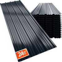 GARDEBRUK® 24x Trapezblech 129cm x 46cm = 14m² verzinkt vorgebohrt Profilblech Dachblech Wellblechplatten Dachplatten Gerätehaus Carport Wellblech Grün 24 Stück - anthrazit