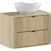 Ensemble de salle de bain KORI : meuble sous vasque 80cm + plan pour vasque + vasque à poser