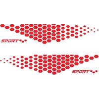 2pcs Universal Body Sticker Car Door Stickers Cell Type Decal Waterproof Decal Car Exterior Accessor-Red