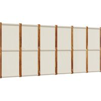 Biombo plegable de madera de acacia 420 x 180 cm gris claro para interior y exterior DEC031075
